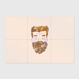 Магнитный плакат 3Х2 с принтом Бородач в Новосибирске, Полимерный материал с магнитным слоем | 6 деталей размером 9*9 см | beard | beards | hipster | man | men | борода | бородач | бородачей | бороды | культ | люблю | пчела | усы | хипстер | цветы | чел | человек