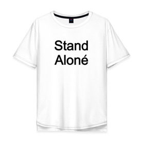 Мужская футболка хлопок Oversize с принтом Jungkook Stand Alone в Новосибирске, 100% хлопок | свободный крой, круглый ворот, “спинка” длиннее передней части | bangtan boys | beyond the scene | bts | k pop | music | арэм | ви | джей хоуп | джин | музыка | сюга | чимин | чонгук