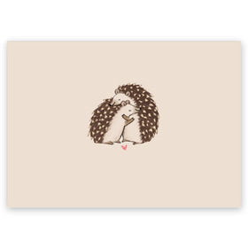 Поздравительная открытка с принтом Любовь Ежиков в Новосибирске, 100% бумага | плотность бумаги 280 г/м2, матовая, на обратной стороне линовка и место для марки
 | cute | heart | hedgehog | hedgehogs | love | ежи | ежик | ежики | иголки | лапки | любовь | милый | обнимашки | пузико | пузо | сердечки | сердечко | смешной | ушки