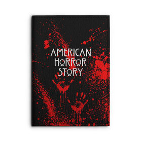 Обложка для автодокументов с принтом AMERICAN HORROR STORY в Новосибирске, натуральная кожа |  размер 19,9*13 см; внутри 4 больших “конверта” для документов и один маленький отдел — туда идеально встанут права | american horror story | blood | американская история ужасов | брызги | кровь | сериал | ужасы