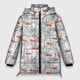 Женская зимняя куртка 3D с принтом Снеговики в Новосибирске, верх — 100% полиэстер; подкладка — 100% полиэстер; утеплитель — 100% полиэстер | длина ниже бедра, силуэт Оверсайз. Есть воротник-стойка, отстегивающийся капюшон и ветрозащитная планка. 

Боковые карманы с листочкой на кнопках и внутренний карман на молнии | 2019 | вёдра | верховный | год | искусство | картинка | круто | лучший | мода | молодёжная | морковка | новый год | печенья | подарок | поздравление | праздник | рисунок | рождество | с новым годом