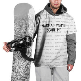 Накидка на куртку 3D с принтом NORMAL PEOPLE SCARE ME в Новосибирске, 100% полиэстер |  | american horror story | normal people scare me | американская история ужасов | сериал | ужасы