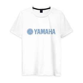 Мужская футболка хлопок с принтом Yamaha jeans в Новосибирске, 100% хлопок | прямой крой, круглый вырез горловины, длина до линии бедер, слегка спущенное плечо. | jeans | yamaha | джинсы | ямаха