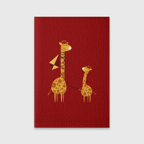 Обложка для паспорта матовая кожа с принтом Жираф и Жирафик в Новосибирске, натуральная матовая кожа | размер 19,3 х 13,7 см; прозрачные пластиковые крепления | Тематика изображения на принте: animal | desert | giraffe | long | pattern | skin | tall | высокий | длинная | животное | животные | жираф | жирафы | змей | летучий | пустыня | узор | шея