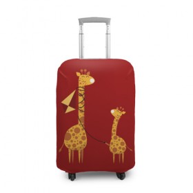 Чехол для чемодана 3D с принтом Жираф и Жирафик в Новосибирске, 86% полиэфир, 14% спандекс | двустороннее нанесение принта, прорези для ручек и колес | animal | desert | giraffe | long | pattern | skin | tall | высокий | длинная | животное | животные | жираф | жирафы | змей | летучий | пустыня | узор | шея