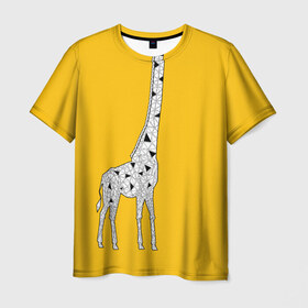 Мужская футболка 3D с принтом Я Жираф в Новосибирске, 100% полиэфир | прямой крой, круглый вырез горловины, длина до линии бедер | animal | desert | giraffe | long | pattern | skin | tall | высокий | длинная | животное | животные | жираф | жирафы | пустыня | узор | шея