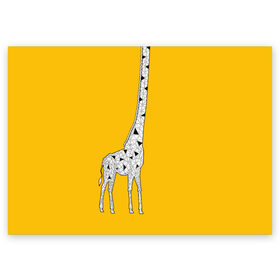 Поздравительная открытка с принтом Я Жираф в Новосибирске, 100% бумага | плотность бумаги 280 г/м2, матовая, на обратной стороне линовка и место для марки
 | animal | desert | giraffe | long | pattern | skin | tall | высокий | длинная | животное | животные | жираф | жирафы | пустыня | узор | шея