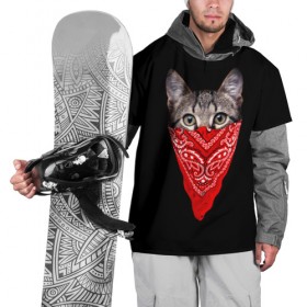 Накидка на куртку 3D с принтом Gangsta Cat в Новосибирске, 100% полиэстер |  | Тематика изображения на принте: cat | cats | gangsta | kitten | kitty | pussy | гангстер | кот | котенок | котик | котики | коты | котята | кошка | кошки | платок
