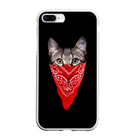 Чехол для iPhone 7Plus/8 Plus матовый с принтом Gangsta Cat в Новосибирске, Силикон | Область печати: задняя сторона чехла, без боковых панелей | cat | cats | gangsta | kitten | kitty | pussy | гангстер | кот | котенок | котик | котики | коты | котята | кошка | кошки | платок