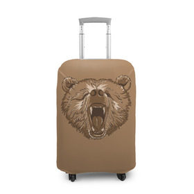 Чехол для чемодана 3D с принтом Бурый Медведь в Новосибирске, 86% полиэфир, 14% спандекс | двустороннее нанесение принта, прорези для ручек и колес | bear | bears | brown | russia | russian | бурый | коричневый | косматый | лапы | медведи | медведь | россия | русский | хвост | хищник