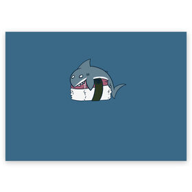 Поздравительная открытка с принтом Суши в Новосибирске, 100% бумага | плотность бумаги 280 г/м2, матовая, на обратной стороне линовка и место для марки
 | fish | fishes | lake | ocean | river | sea | sushi | water | вода | море | озеро | океан | раба | река | ролл | роллы | рыбка | рыбки | рыбы | суши