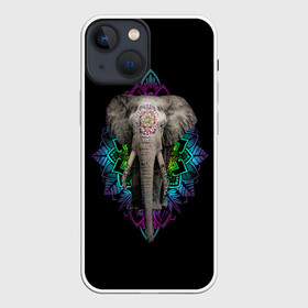 Чехол для iPhone 13 mini с принтом Индийский Слон в Новосибирске,  |  | africa | elephant | elephants | india | ornament | pattern | skin | tusks | африка | бивни | индия | кожа | орнамент | слон | слоненок | слоник | слоники | слоны | слонята | узор | хобот