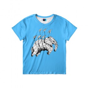 Детская футболка 3D с принтом Бумажный Слон в Новосибирске, 100% гипоаллергенный полиэфир | прямой крой, круглый вырез горловины, длина до линии бедер, чуть спущенное плечо, ткань немного тянется | africa | elephant | elephants | india | paper | plane | skin | tusks | африка | бивни | бумага | бумажный | индия | кожа | самолетик | слон | слоненок | слоник | слоники | слоны | слонята | хобот