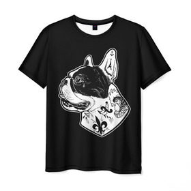Мужская футболка 3D с принтом Французский Бульдог в Новосибирске, 100% полиэфир | прямой крой, круглый вырез горловины, длина до линии бедер | bulldog | dog | dogs | franch | бульдог | пес | псы | собака | собакен | собаки | собачка | собачки | французский | щенки | щенок | щеночек | щеночки