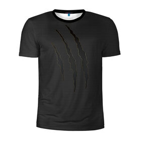 Мужская футболка 3D спортивная с принтом Разрыв в Новосибирске, 100% полиэстер с улучшенными характеристиками | приталенный силуэт, круглая горловина, широкие плечи, сужается к линии бедра | карбон | разрыв | царапина