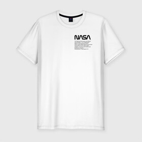 Мужская футболка хлопок Slim с принтом r в Новосибирске, 92% хлопок, 8% лайкра | приталенный силуэт, круглый вырез ворота, длина до линии бедра, короткий рукав | heron preston nasa | wikipedia | как у джарахова | космическое агентство | космос | наса | стиль | хайп