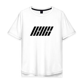 Мужская футболка хлопок Oversize с принтом iKON logo в Новосибирске, 100% хлопок | свободный крой, круглый ворот, “спинка” длиннее передней части | ikon | k pop | return | айкон