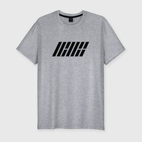 Мужская футболка премиум с принтом iKON logo в Новосибирске, 92% хлопок, 8% лайкра | приталенный силуэт, круглый вырез ворота, длина до линии бедра, короткий рукав | ikon | k pop | return | айкон