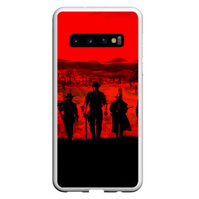 Чехол для Samsung Galaxy S10 с принтом RDR 2 в Новосибирске, Силикон | Область печати: задняя сторона чехла, без боковых панелей | Тематика изображения на принте: gamer | gun | logo | play | player | rdr2 | red dead redemption 2 | rockstar | western | вестерн | ковбои | компьютерные игры 2019 | криминал | лого | рокстар