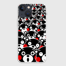 Чехол для iPhone 13 mini с принтом Узор кумамонов в Новосибирске,  |  | bear | japanese | kumamon | kumamoto | аниме | игрушка | кумамон | кумамото сапурайдзу | медведь | мишка | персонаж | талисман | япония