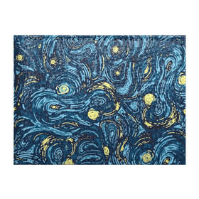Обложка для студенческого билета с принтом Ван Гог. Звездная Ночь в Новосибирске, натуральная кожа | Размер: 11*8 см; Печать на всей внешней стороне | вангог | живопись | искусство | картина | краска | синий | художник