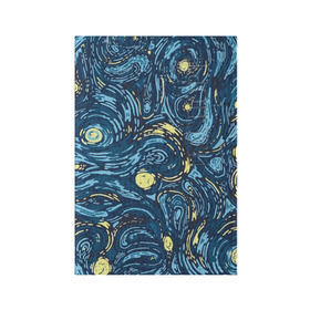 Обложка для паспорта матовая кожа с принтом Ван Гог. Звездная Ночь в Новосибирске, натуральная матовая кожа | размер 19,3 х 13,7 см; прозрачные пластиковые крепления | вангог | живопись | искусство | картина | краска | синий | художник