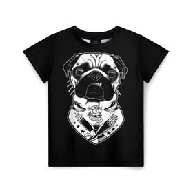 Детская футболка 3D с принтом Мопс в Новосибирске, 100% гипоаллергенный полиэфир | прямой крой, круглый вырез горловины, длина до линии бедер, чуть спущенное плечо, ткань немного тянется | dog | dogs | mops | мопс | мопсы | пес | псы | собака | собакен | собаки | собачка | собачки | щенки | щенок | щеночек | щеночки