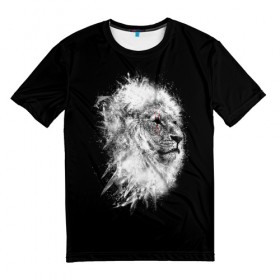 Мужская футболка 3D с принтом Лев со Шрамом в Новосибирске, 100% полиэфир | прямой крой, круглый вырез горловины, длина до линии бедер | africa | desert | lion | lions | predator | scarm | африка | лев | львенок | львица | львицы | львы | львята | пустыня | хищник | шрам
