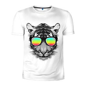Мужская футболка 3D спортивная с принтом Пляжный Тигр в Новосибирске, 100% полиэстер с улучшенными характеристиками | приталенный силуэт, круглая горловина, широкие плечи, сужается к линии бедра | Тематика изображения на принте: africa | beach | desert | ocean | predator | sea | sun | tiger | tigers | африка | море | океан | очки | пляж | пустыня | солнце | тигр | тигренок | тигрица | тигрицы | тигры | тигрята | хищник