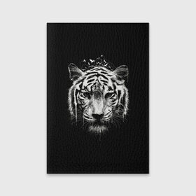 Обложка для паспорта матовая кожа с принтом Dark Tiger в Новосибирске, натуральная матовая кожа | размер 19,3 х 13,7 см; прозрачные пластиковые крепления | africa | creepy | dark | desert | predator | scary | tiger | tigers | африка | жуткий | мрачный | пустыня | страшный | тигр | тигренок | тигрица | тигрицы | тигры | тигрята | хищник