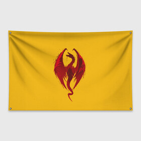 Флаг-баннер с принтом Красный Дракон в Новосибирске, 100% полиэстер | размер 67 х 109 см, плотность ткани — 95 г/м2; по краям флага есть четыре люверса для крепления | age | dragon | dragons | knight | knights | middle | red | viking | vikings | век | века | викинг | викинги | дракон | дракона | драконы | как | красный | приручить | рыцари | рыцарь | средние | средний