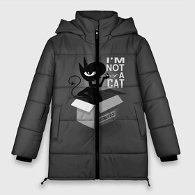 Женская зимняя куртка 3D с принтом Disenchantment Im not a Cat в Новосибирске, верх — 100% полиэстер; подкладка — 100% полиэстер; утеплитель — 100% полиэстер | длина ниже бедра, силуэт Оверсайз. Есть воротник-стойка, отстегивающийся капюшон и ветрозащитная планка. 

Боковые карманы с листочкой на кнопках и внутренний карман на молнии | bean | disenchantment | elfo | futurama | luci | mattgroening | netflix | princess | simpsons | бин | люси | люци | мэтгроунинг | разочарование | симпсоны | элфо