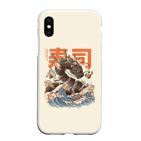 Чехол для iPhone XS Max матовый с принтом Great Sushi Dragon в Новосибирске, Силикон | Область печати: задняя сторона чехла, без боковых панелей | 