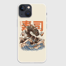 Чехол для iPhone 13 mini с принтом Great Sushi Dragon в Новосибирске,  |  | 