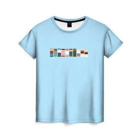 Женская футболка 3D с принтом Футурама - минимализм в Новосибирске, 100% полиэфир ( синтетическое хлопкоподобное полотно) | прямой крой, круглый вырез горловины, длина до линии бедер | bender | fry | futurama | planet express | бендер | гипножаба | зойдберг | лила | фрай | футурама