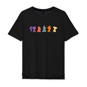 Мужская футболка хлопок Oversize с принтом Futurama characters в Новосибирске, 100% хлопок | свободный крой, круглый ворот, “спинка” длиннее передней части | bender | fry | futurama | planet express | бендер | гипножаба | зойдберг | лила | фрай | футурама
