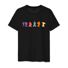 Мужская футболка хлопок с принтом Futurama characters в Новосибирске, 100% хлопок | прямой крой, круглый вырез горловины, длина до линии бедер, слегка спущенное плечо. | bender | fry | futurama | planet express | бендер | гипножаба | зойдберг | лила | фрай | футурама