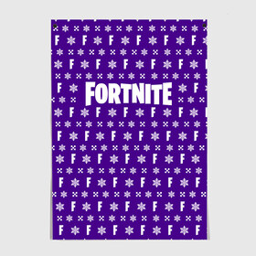 Постер с принтом FORTNITE НОВОГОДНИЙ в Новосибирске, 100% бумага
 | бумага, плотность 150 мг. Матовая, но за счет высокого коэффициента гладкости имеет небольшой блеск и дает на свету блики, но в отличии от глянцевой бумаги не покрыта лаком | 2019 | christmas | cybersport | esport | fortnite | game | llama | snow | winter | winter is coming | зима близко | игра | киберспорт | новогодний | новый год | снег | фиолетовый | фирменные цвета | фортнайт