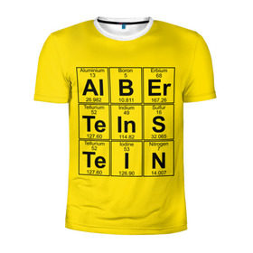 Мужская футболка 3D спортивная с принтом Альберт Эйнштейн в Новосибирске, 100% полиэстер с улучшенными характеристиками | приталенный силуэт, круглая горловина, широкие плечи, сужается к линии бедра | albert | chemistry | einstein | math | mendeleev | phisics | science | table | альберт | математика | менделеева | наука | таблица | физика | химия | эйнштейн