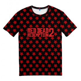Мужская футболка 3D с принтом Red Dead Redemption 2 в Новосибирске, 100% полиэфир | прямой крой, круглый вырез горловины, длина до линии бедер | Тематика изображения на принте: game | rdr2 | red dead redemption 2 | rockstar studios | игры