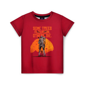 Детская футболка 3D с принтом Red Dead Redemption 2 в Новосибирске, 100% гипоаллергенный полиэфир | прямой крой, круглый вырез горловины, длина до линии бедер, чуть спущенное плечо, ткань немного тянется | dead | gamer | john | marston | rdr | red | redemption | rockstar | shooter | western | вестерн | джон | марстон | шутер