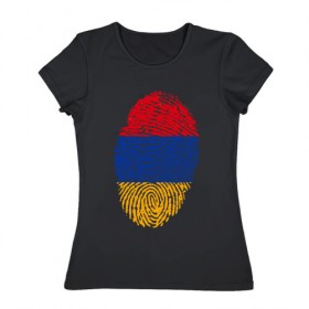 Женская футболка хлопок с принтом Армения в Новосибирске, 100% хлопок | прямой крой, круглый вырез горловины, длина до линии бедер, слегка спущенное плечо | 