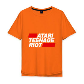 Мужская футболка хлопок Oversize с принтом Atari Teenage Riot в Новосибирске, 100% хлопок | свободный крой, круглый ворот, “спинка” длиннее передней части | atari | atr | digital | hardcore | music | punk | rave | riot | rock | teenage | музыка | панк | рок