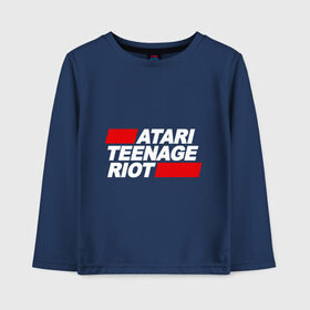 Детский лонгслив хлопок с принтом Atari Teenage Riot в Новосибирске, 100% хлопок | круглый вырез горловины, полуприлегающий силуэт, длина до линии бедер | Тематика изображения на принте: atari | atr | digital | hardcore | music | punk | rave | riot | rock | teenage | музыка | панк | рок