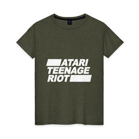 Женская футболка хлопок с принтом Atari Teenage Riot (White) в Новосибирске, 100% хлопок | прямой крой, круглый вырез горловины, длина до линии бедер, слегка спущенное плечо | Тематика изображения на принте: atari | atr | digital | hardcore | music | punk | rave | riot | rock | teenage | музыка | панк | рок