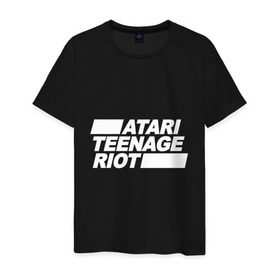 Мужская футболка хлопок с принтом Atari Teenage Riot (White) в Новосибирске, 100% хлопок | прямой крой, круглый вырез горловины, длина до линии бедер, слегка спущенное плечо. | atari | atr | digital | hardcore | music | punk | rave | riot | rock | teenage | музыка | панк | рок
