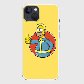 Чехол для iPhone 13 с принтом Homer Fallout в Новосибирске,  |  | Тематика изображения на принте: bart | comedy | familt | homer | lisa | maggie | marge | mult | series | simpson | simpsons | springfield | барт | гомер | комедия | лиза | мардж | мэгги | прикол | приколы | семья | сериал | симпсон | симпсоны | спрингфилд
