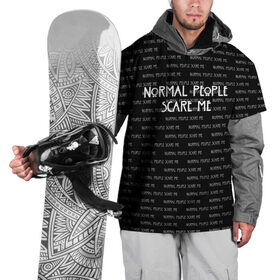 Накидка на куртку 3D с принтом NORMAL PEOPLE SCARE ME в Новосибирске, 100% полиэстер |  | american horror story | normal people scare me | американская история ужасов | сериал | ужасы