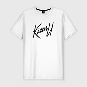 Мужская футболка хлопок Slim с принтом KIZARU в Новосибирске, 92% хлопок, 8% лайкра | приталенный силуэт, круглый вырез ворота, длина до линии бедра, короткий рукав | kizaru | logo | rap | лого | реп | репер