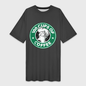 Платье-футболка 3D с принтом 100 cups of coffee в Новосибирске,  |  | Тематика изображения на принте: coffee | express | fry | futurama | future | leela | philip | planet | turanga | zoidberg | бендер | будущее | джей | зойдберг | кофе | лила | родригес | сгибальщик | туранга | филип | фрай | футурама